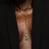 Dove - Gold Amulet Necklace With Green Onyx