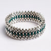 Kitty Silver - Dark Teal Dot Cuff