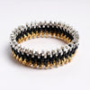Maxi-Gold/Black/Silver Striped Cuff