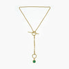 Dove - Gold Amulet Necklace With Green Onyx