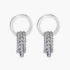 Farah - Silver Circle Beaded Studs (Pair)