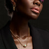 Farah - Gold Circle Beaded Studs (Pair)